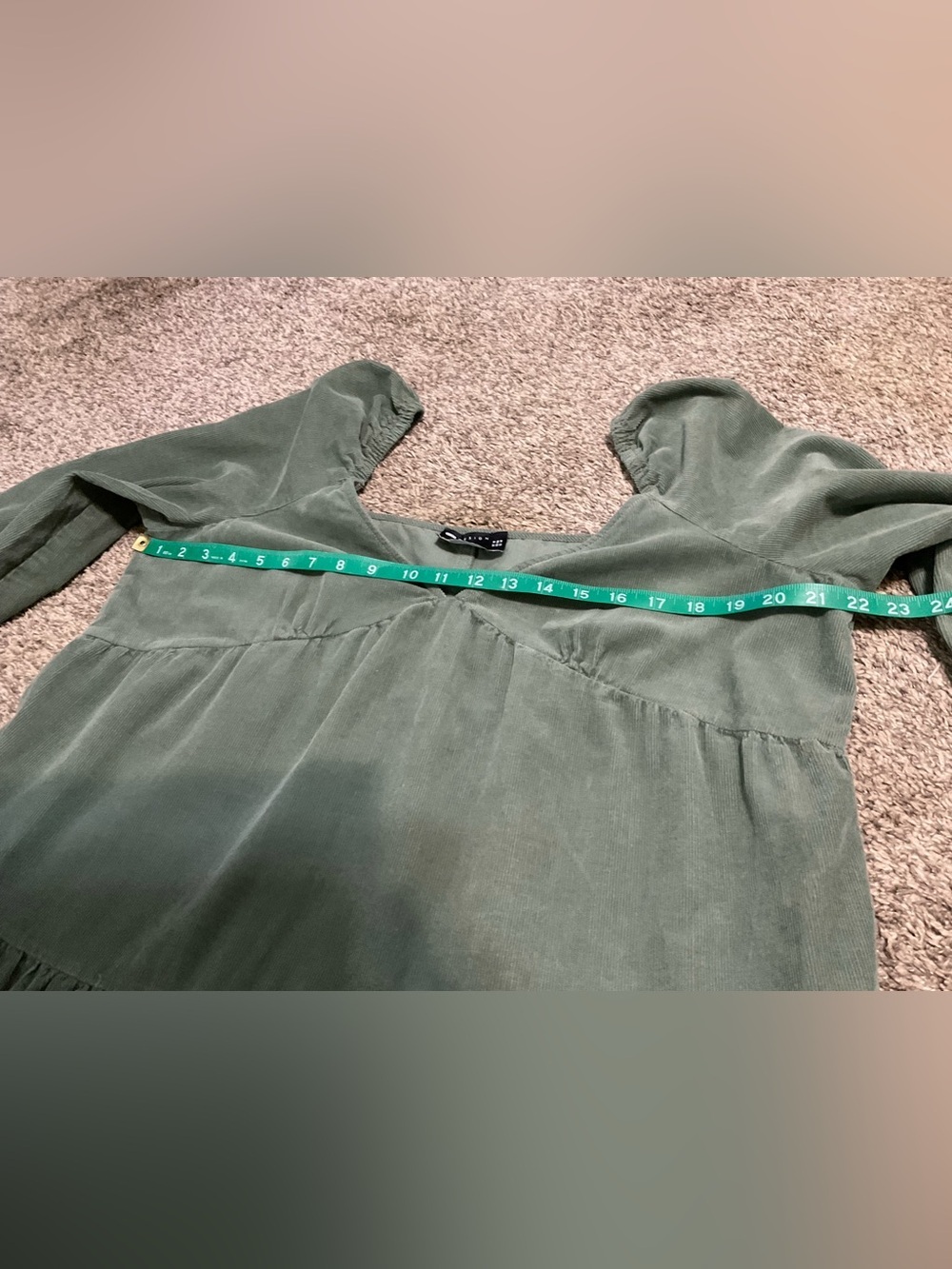 ASOS Design Sage Lightweight Corduroy Tiered Maxi Dress Size 14 - Picture 6 of 7